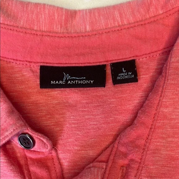 Marc‎ Anthony Pink Polo Shirt Classic Style size Large - Picture 2 of 6